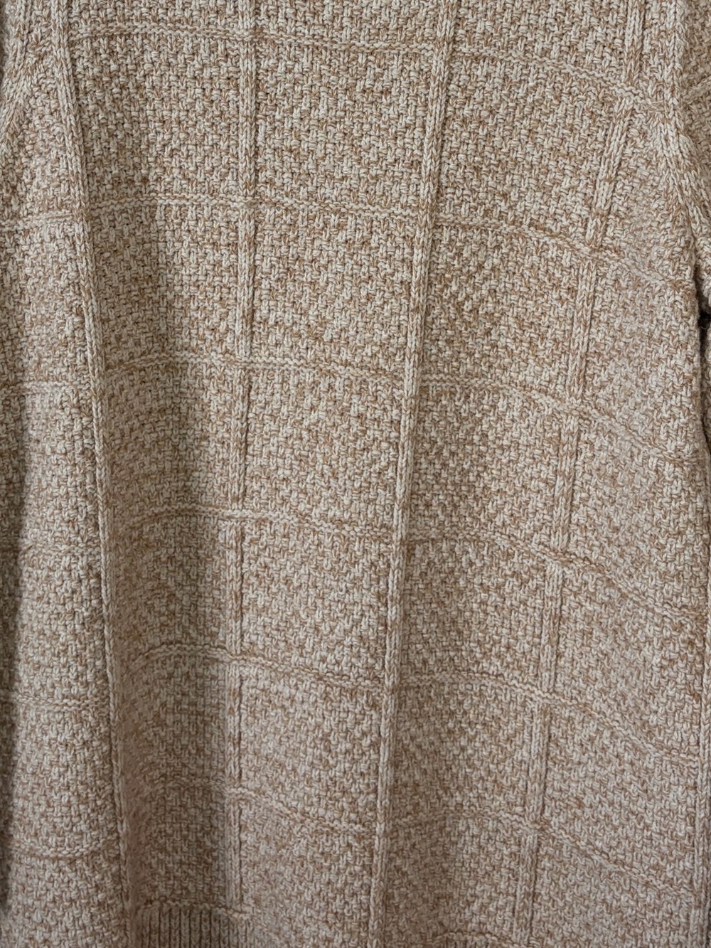 Lands End Brown Tan Cable Knit Fisherman Crewneck Pullover Tunic Sweater Size XL - Picture 5 of 9